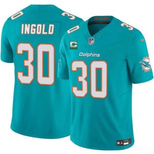 Miami Dolphins #30 Alec Ingold Aqua 2025 F.U.S.E. With 3-Star C Patch Vapor Limited Stitched Jersey