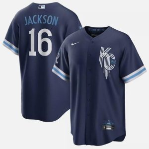 Kansas City Royals #16 Bo Jackson Navy City Connect Cool Base Stitched Jersey