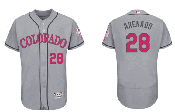 Colorado Rockies #28 Nolan Arenado Gray Flexbase Stitched Jersey