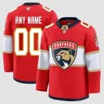 Florida Panthers Custom Red 2024-25 Home Stitched Jersey