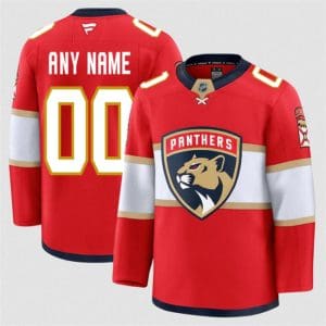 Florida Panthers Custom Red 2024-25 Home Stitched Jersey