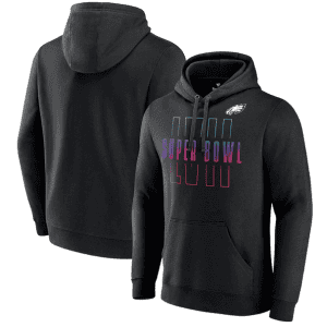 Philadelphia Eagles Black Super Bowl LVII Open Sky Pullover Hoodie