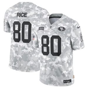 San Francisco 49ers #80 Jerry Rice Arctic Camo 2024 F.U.S.E. Salute To Service Limited Stitched Jersey
