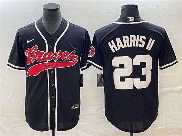 Atlanta Braves #23 Michael Harris II Black Cool Base Stitched Jersey