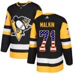 Pittsburgh Penguins #71 Evgeni Malkin Black USA Flag Stitched Jersey