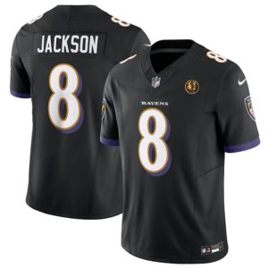Baltimore Ravens #8 Lamar Jackson Black 2023 F.U.S.E. With John Madden Patch Vapor Limited Stitched Jersey