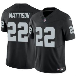 Las Vegas Raiders #22 Alexander Mattison Black 2024 F.U.S.E. Vapor Stitched Jersey