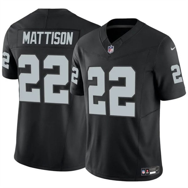 Las Vegas Raiders #22 Alexander Mattison Black 2024 F.U.S.E. Vapor Stitched Jersey