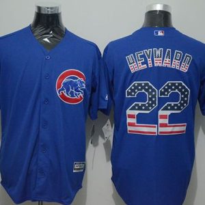 Cubs #22 Jason Heyward Blue USA Flag Fashion Stitched Jersey