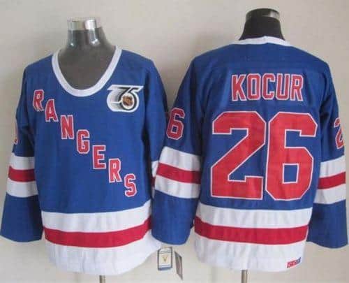 Rangers #26 Joe Kocur Blue CCM 75TH Stitched Jersey