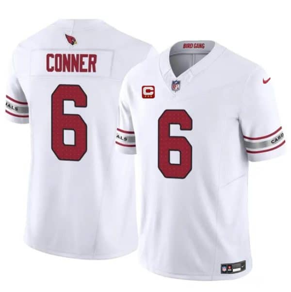 Arizona Cardinals #6 James Conner White 2024 F.U.S.E. With 3-Star C Patch Vapor Untouchable Limited Stitched Jersey