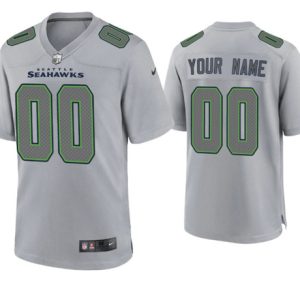 Seattle Seahawks Customized Custom Gray Atmosphere Fashion Stitched Game Jersey