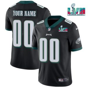 Philadelphia Eagles Active Player Custom Black Super Bowl LVII Patch Vapor Untouchable Limited Stitched Football Jersey