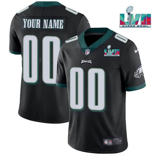 Philadelphia Eagles Active Player Custom Black Super Bowl LVII Patch Vapor Untouchable Limited Stitched Football Jersey