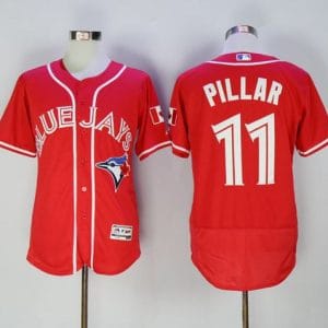 Blue Jays #11 Kevin Pillar Red Flexbase Authentic Collection Canada Day Stitched Jersey