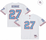Tennessee Titans #27 Eddie George White Mitchell Ness Stitched Jersey