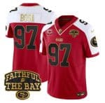 San Francisco 49ers #97 Nick Bosa Red Alternate 2025 F.U.S.E. 1-Star C With Faithful To The Bay Patch Limited V8 Stitched Jersey