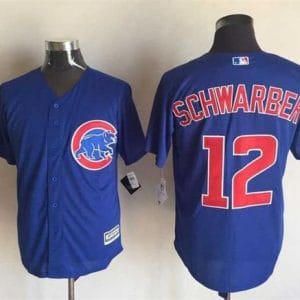Cubs #12 Kyle Schwarber Blue New Cool Base Stitched Jersey