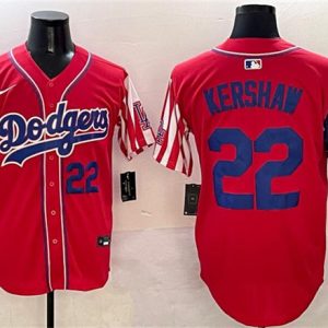 Los Angeles Dodgers #22 Clayton Kershaw Red Limited Stitched Jersey