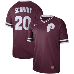 Philadelphia Phillies #20 Mike Schmidt Maroon Cooperstown Collection Legend Stitched Jersey
