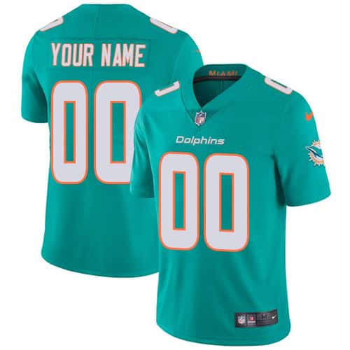 Miami Dolphins Customized Aqua Green Vapor Untouchable Limited Stitched NFL Jersey
