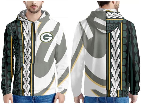 Green Bay Packers Green Black White Pullover Hoodie