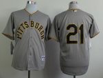 Pirates #21 Roberto Clemente Grey 1953 Turn Back The Clock Stitched Jersey