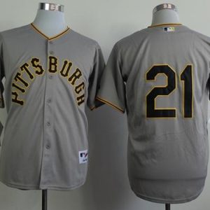 Pirates #21 Roberto Clemente Grey 1953 Turn Back The Clock Stitched Jersey