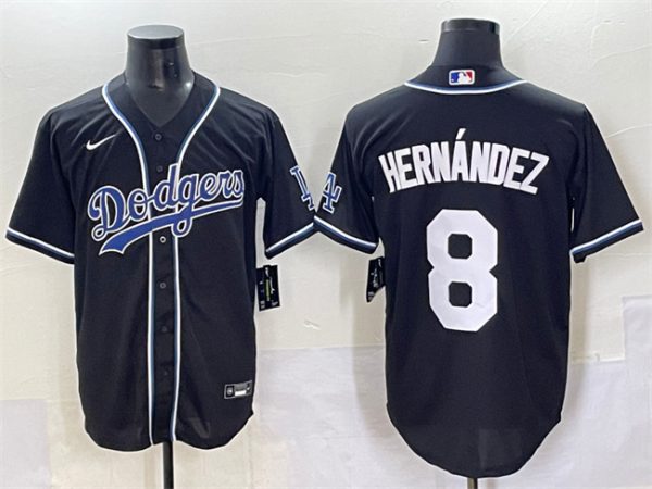 Los Angeles Dodgers #8 Enrique Hernandez Black Fashion Stitched Jersey