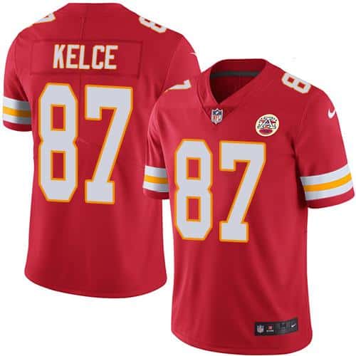 Chiefs #87 Travis Kelce Red Stitched Limited Rush Nike Jersey