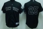 Yankees #25 Mark Teixeira Stitched Black Jersey