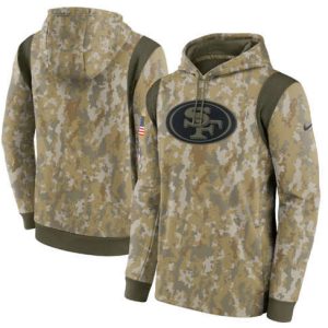 San Francisco 49ers Camo 2021 Salute To Service Therma Performance Pullover Hoodie