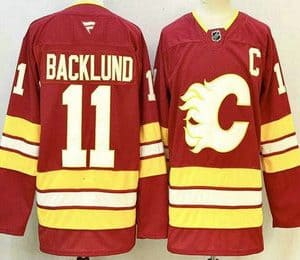 Calgary Flames #11 Mikael Backlund Red Authentic Jersey