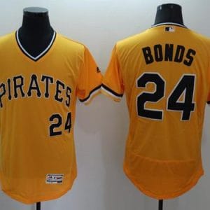 Pirates #24 Barry Bonds Gold Flexbase Authentic Collection Cooperstown Stitched Jersey