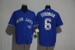 Toronto Blue Jays #6 Marcus Stroman Blue Team Logo Print Cool Base Stitched Jersey