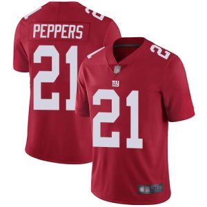 New York Giants #21 Jabrill Peppers Red Vapor Untouchable Limited Stitched Jersey
