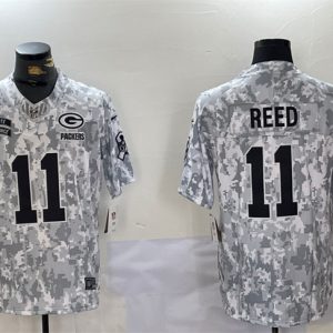 Green Bay Packers #11 Jayden Reed 2024 F.U.S.E. Arctic Camo Salute To Service Limited Stitched Jersey