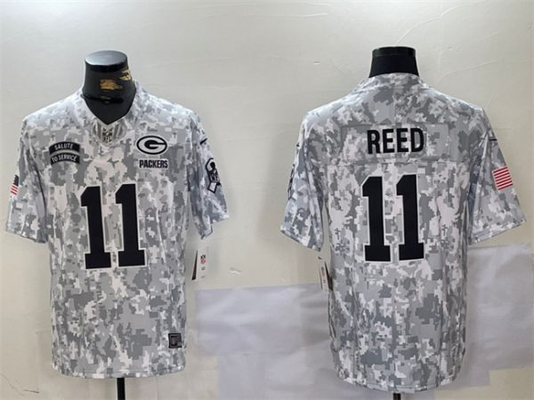 Green Bay Packers #11 Jayden Reed 2024 F.U.S.E. Arctic Camo Salute To Service Limited Stitched Jersey