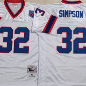 Buffalo Bills #32 SIMPSON White Stitched Jersey