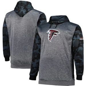 Atlanta Falcons Heather Charcoal Big Tall Camo Pullover Hoodie