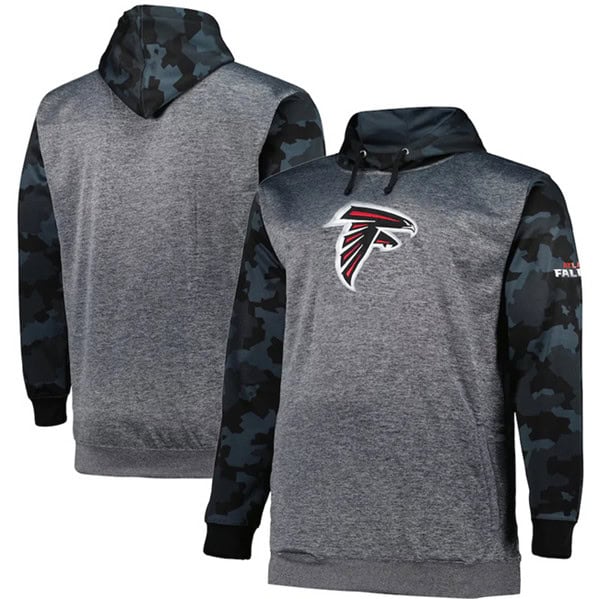 Atlanta Falcons Heather Charcoal Big Tall Camo Pullover Hoodie