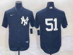 New York Yankees #51 Bernie Williams Navy Cool Base Stitched Jersey