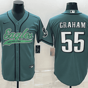 Philadelphia Eagles #55 Brandon Graham Green With Patch Cool Base Stitched Baseball Jersey