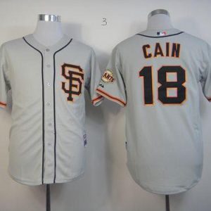Giants #18 Matt Cain Grey Cool Base Road 2 Stitched Jersey