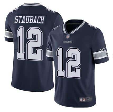 Dallas Cowboys #12 Roger Staubach Navy Blue Vapor Untouchable Limited Stitched Jersey