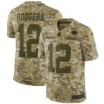 Packers #12 Aaron Rodgers 2018 Camo Salute To Service Limited Stitched Jersey