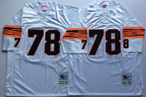 Mitchell And Ness Bengals #78 Anthony Munoz White Throwback Stitched Jersey