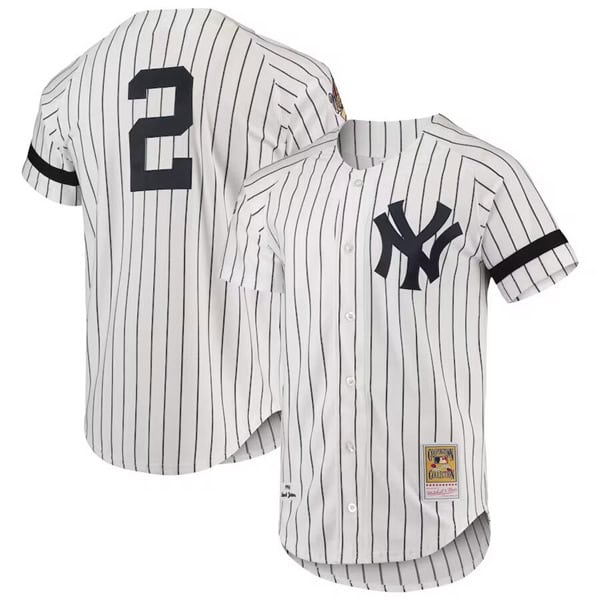 New York Yankees #2 Derek Jeter White 1996 Mitchell Ness Cool Base Stitched Jersey