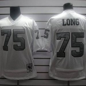 Mitchell And Ness Raiders #75 Howie Long White Silver No. Stitched Jersey