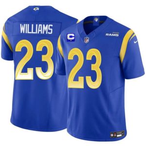 Los Angeles Rams #23 Kyren Williams Blue 2025 F.U.S.E. With 1-Star C Patch Vapor Untouchable Stitched Jersey